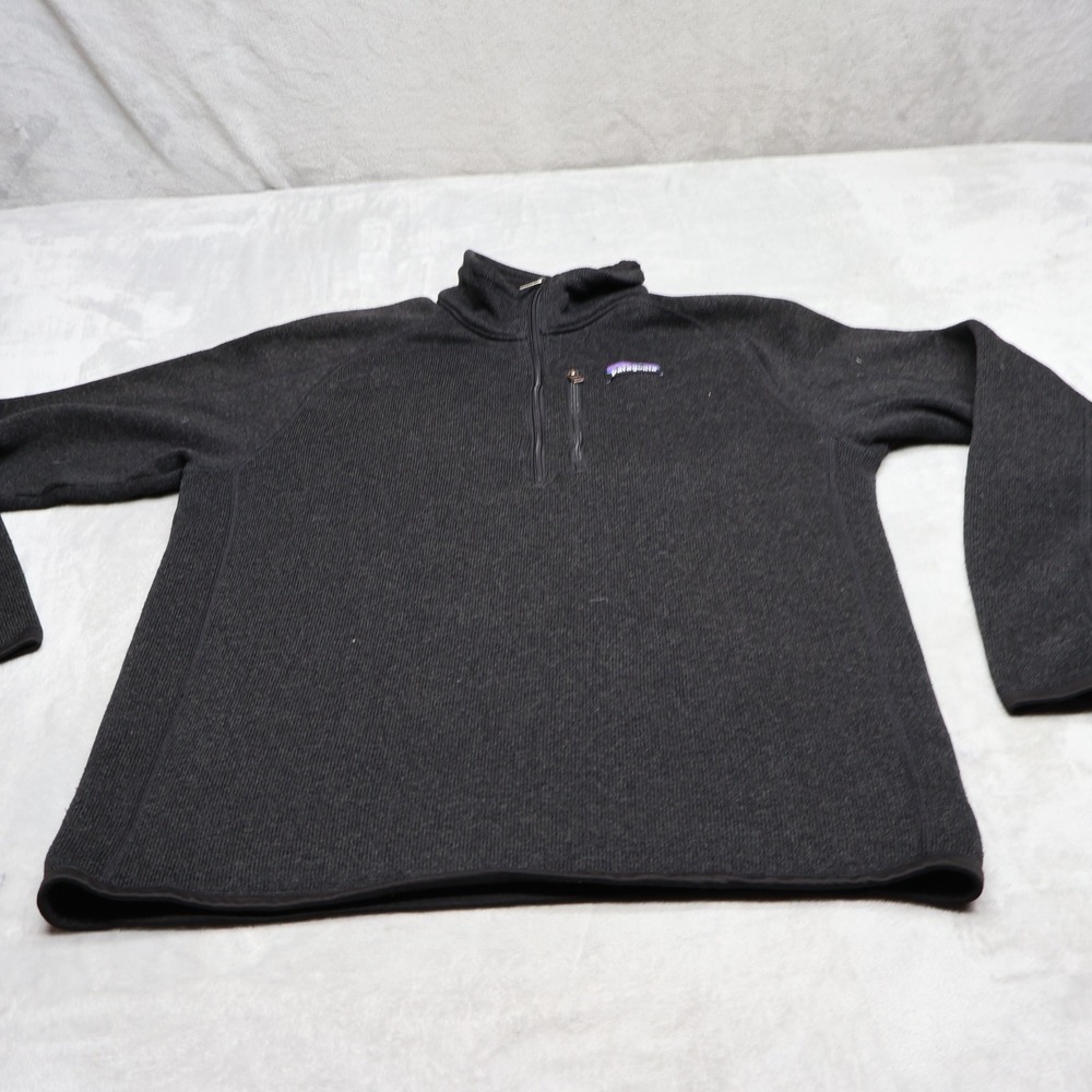 Patagonia Sweatshirt Mens Medium Black 1/4 Zip Better Sweater Fleece Pullover